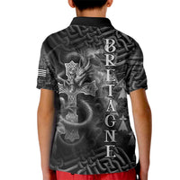 Brittany Celtic Cross Kid Polo Shirt Fantasy Celtic Dragon - Wonder Print Shop