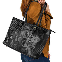 Brittany Celtic Cross Leather Tote Bag Fantasy Celtic Dragon - Wonder Print Shop