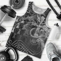 Brittany Celtic Cross Men Tank Top Fantasy Celtic Dragon - Wonder Print Shop