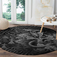 Brittany Celtic Cross Round Carpet Fantasy Celtic Dragon - Wonder Print Shop