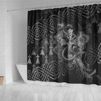 Brittany Celtic Cross Shower Curtain Fantasy Celtic Dragon - Wonder Print Shop