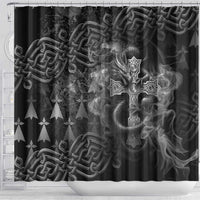 Brittany Celtic Cross Shower Curtain Fantasy Celtic Dragon - Wonder Print Shop
