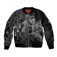 Brittany Celtic Cross Sleeve Zip Bomber Jacket Fantasy Celtic Dragon - Wonder Print Shop