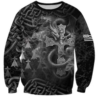 Brittany Celtic Cross Sweatshirt Fantasy Celtic Dragon - Wonder Print Shop