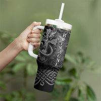 Brittany Celtic Cross Tumbler With Handle Fantasy Celtic Dragon - Wonder Print Shop