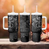 Brittany Celtic Cross Tumbler With Handle Fantasy Celtic Dragon - Wonder Print Shop