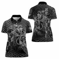 Brittany Celtic Cross Women Polo Shirt Fantasy Celtic Dragon - Wonder Print Shop