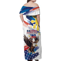 Filipino American History Month Family Matching Off Shoulder Maxi Dress and Hawaiian Shirt Bald Eagle Tarsier Together LT05 - Wonder Print Shop