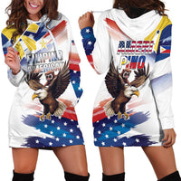Filipino American History Month Hoodie Dress Bald Eagle Tarsier Together LT05 - Wonder Print Shop