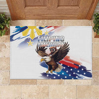 Filipino American History Month Rubber Doormat Bald Eagle Tarsier Together LT05 - Wonder Print Shop