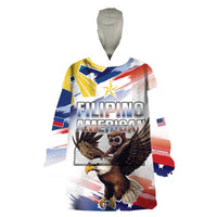 Filipino American History Month Wearable Blanket Hoodie Bald Eagle Tarsier Together LT05 - Wonder Print Shop