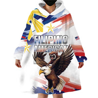 Filipino American History Month Wearable Blanket Hoodie Bald Eagle Tarsier Together LT05 - Wonder Print Shop