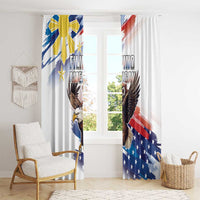 Filipino American History Month Window Curtain Bald Eagle Tarsier Together LT05 - Wonder Print Shop