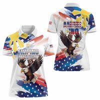 Filipino American History Month Women Polo Shirt Bald Eagle Tarsier Together LT05 - Wonder Print Shop