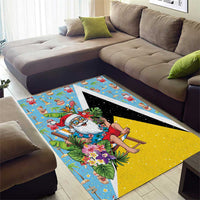 Saint Lucia Christmas Area Rug Tropical Santa Claus - Wonder Print Shop