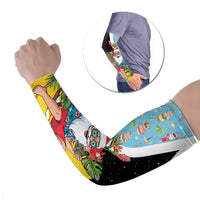 Saint Lucia Christmas Arm Sleeves Tropical Santa Claus - Wonder Print Shop