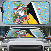 Saint Lucia Christmas Auto Sun Shade Tropical Santa Claus - Wonder Print Shop
