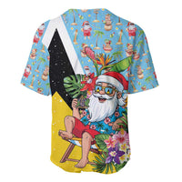 Saint Lucia Christmas Baseball Jersey Tropical Santa Claus - Wonder Print Shop