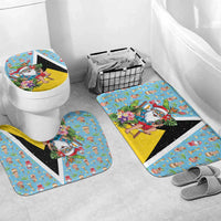 Saint Lucia Christmas Bathroom Set Tropical Santa Claus - Wonder Print Shop