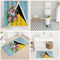 Saint Lucia Christmas Bathroom Set Tropical Santa Claus - Wonder Print Shop