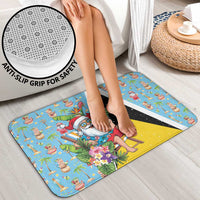 Saint Lucia Christmas Bathroom Set Tropical Santa Claus - Wonder Print Shop