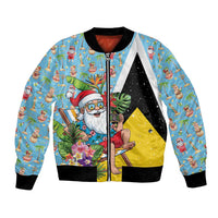 Saint Lucia Christmas Bomber Jacket Tropical Santa Claus - Wonder Print Shop