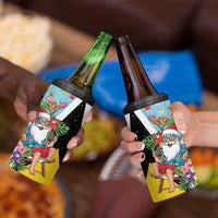 Saint Lucia Christmas 4 in 1 Can Cooler Tumbler Tropical Santa Claus - Wonder Print Shop