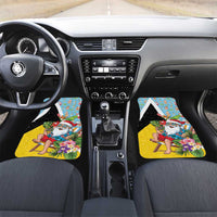 Saint Lucia Christmas Car Mats Tropical Santa Claus - Wonder Print Shop