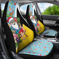 Saint Lucia Christmas Car Seat Cover Tropical Santa Claus - Wonder Print Shop