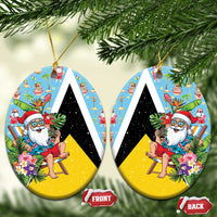 Saint Lucia Christmas Ceramic Ornament Tropical Santa Claus - Wonder Print Shop
