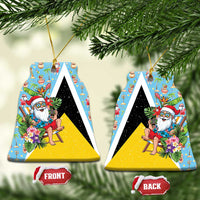 Saint Lucia Christmas Ceramic Ornament Tropical Santa Claus - Wonder Print Shop