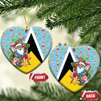 Saint Lucia Christmas Ceramic Ornament Tropical Santa Claus - Wonder Print Shop