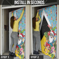 Saint Lucia Christmas Door Cover Tropical Santa Claus - Wonder Print Shop