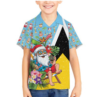 Saint Lucia Christmas Family Matching Mermaid Dress and Hawaiian Shirt Tropical Santa Claus - Wonder Print Shop