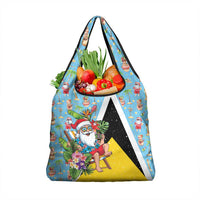 Saint Lucia Christmas Grocery Bag Tropical Santa Claus - Wonder Print Shop
