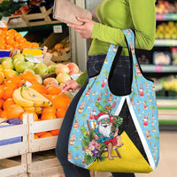Saint Lucia Christmas Grocery Bag Tropical Santa Claus - Wonder Print Shop