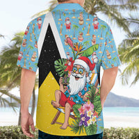 Saint Lucia Christmas Hawaiian Shirt Tropical Santa Claus - Wonder Print Shop