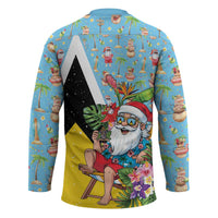 Saint Lucia Christmas Hockey Jersey Tropical Santa Claus - Wonder Print Shop