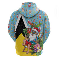 Saint Lucia Christmas Hoodie Tropical Santa Claus - Wonder Print Shop