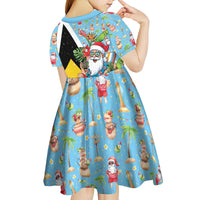 Saint Lucia Christmas Kid Short Sleeve Dress Tropical Santa Claus - Wonder Print Shop