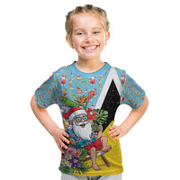 Saint Lucia Christmas Kid T Shirt Tropical Santa Claus - Wonder Print Shop