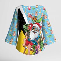 Saint Lucia Christmas Kimono Sleeve Blouse Tropical Santa Claus - Wonder Print Shop