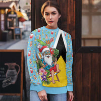 Saint Lucia Christmas Ugly Christmas Sweater Tropical Santa Claus - Wonder Print Shop