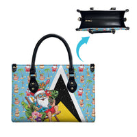 Saint Lucia Christmas Leather Bag Tropical Santa Claus - Wonder Print Shop