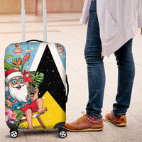 Saint Lucia Christmas Luggage Cover Tropical Santa Claus - Wonder Print Shop
