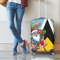 Saint Lucia Christmas Luggage Cover Tropical Santa Claus - Wonder Print Shop