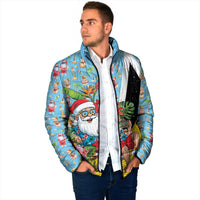 Saint Lucia Christmas Padded Jacket Tropical Santa Claus - Wonder Print Shop