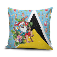 Saint Lucia Christmas Pillow Cover Tropical Santa Claus - Wonder Print Shop