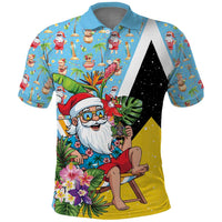 Saint Lucia Christmas Polo Shirt Tropical Santa Claus - Wonder Print Shop