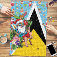 Saint Lucia Christmas Puzzle Tropical Santa Claus - Wonder Print Shop